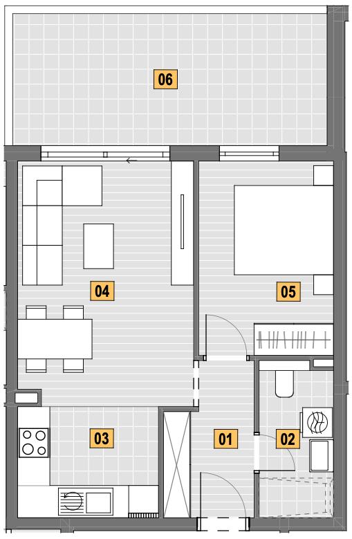 Tlocrt stana S1-4 u zgradi Villa "Josephina"